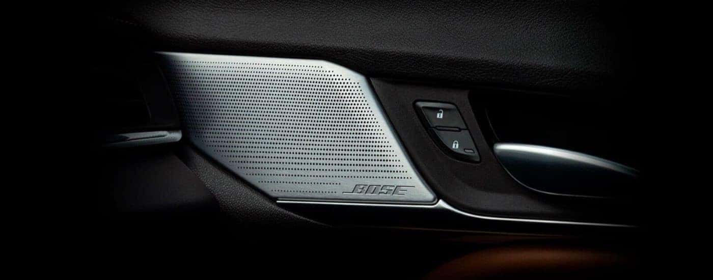 A close up shows the Bose speaker in a 2023 Cadillac CT4.