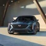 A green 2025 Cadillac CT5 is shown parked after viewing a Cadillac CT5 for sale.
