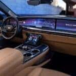 The tan interior and dash in a 2025 Cadillac Escalade IQ.