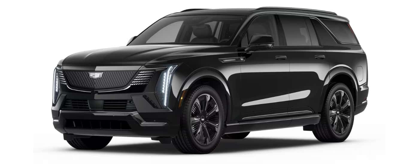 A black 2026 Cadillac Escalade IQL angled left.