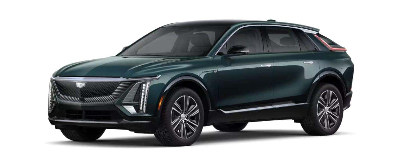 A green 2025 Cadillac LYRIQ Luxury 1 angled left.