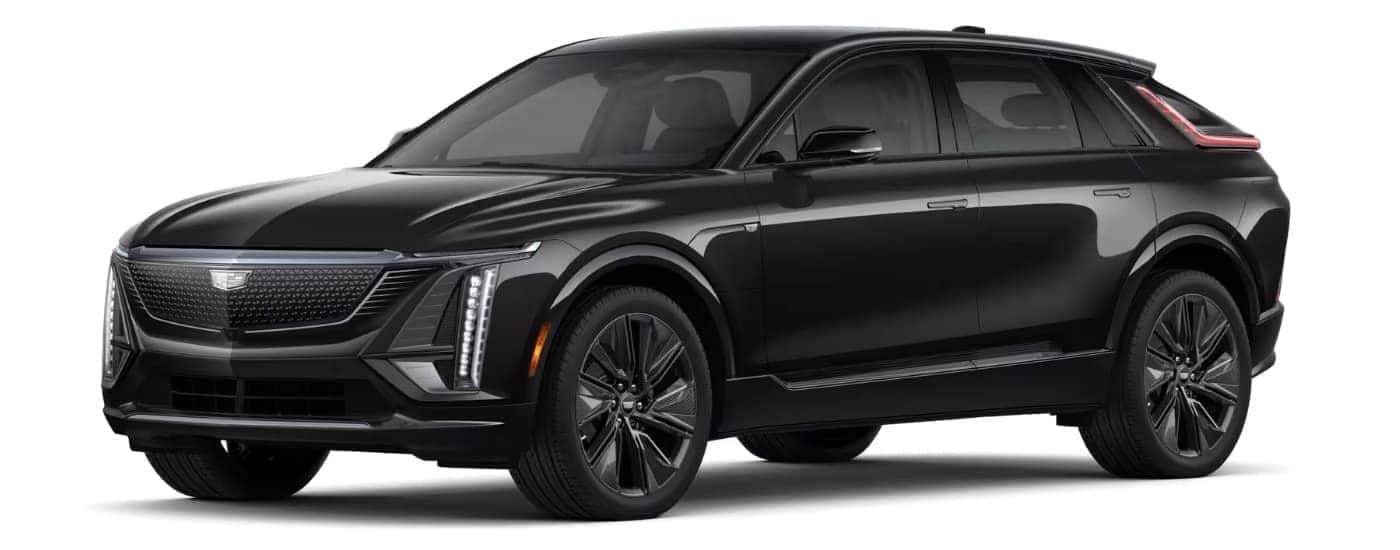 A red 2025 Cadillac LYRIQ Sport 3 angled left.