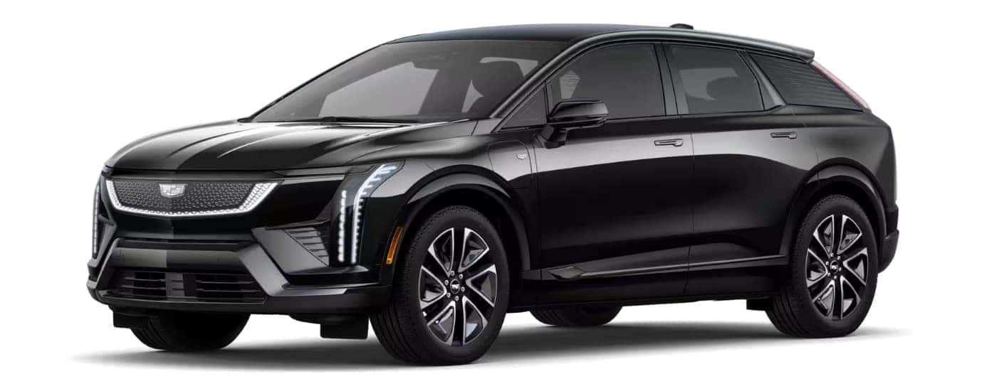 A black 2025 Cadillac OPTIQ Sport 2 angled left.