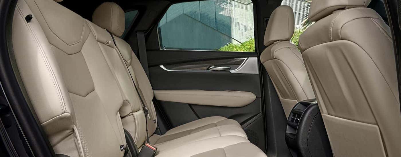 The tan seating in a 2025 Cadillac XT5 for sale in Atlanta.