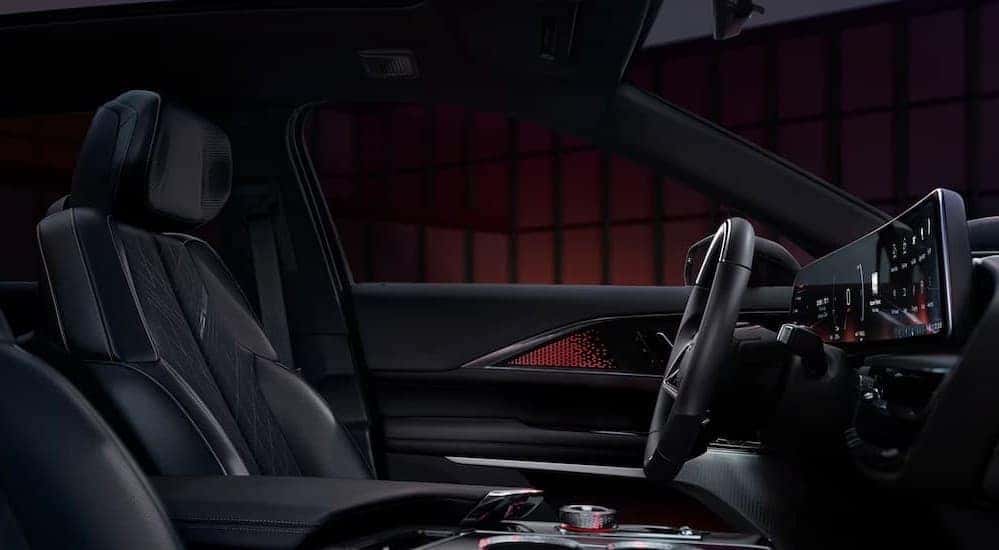 The black interior in a 2026 Cadillac LYRIQ.