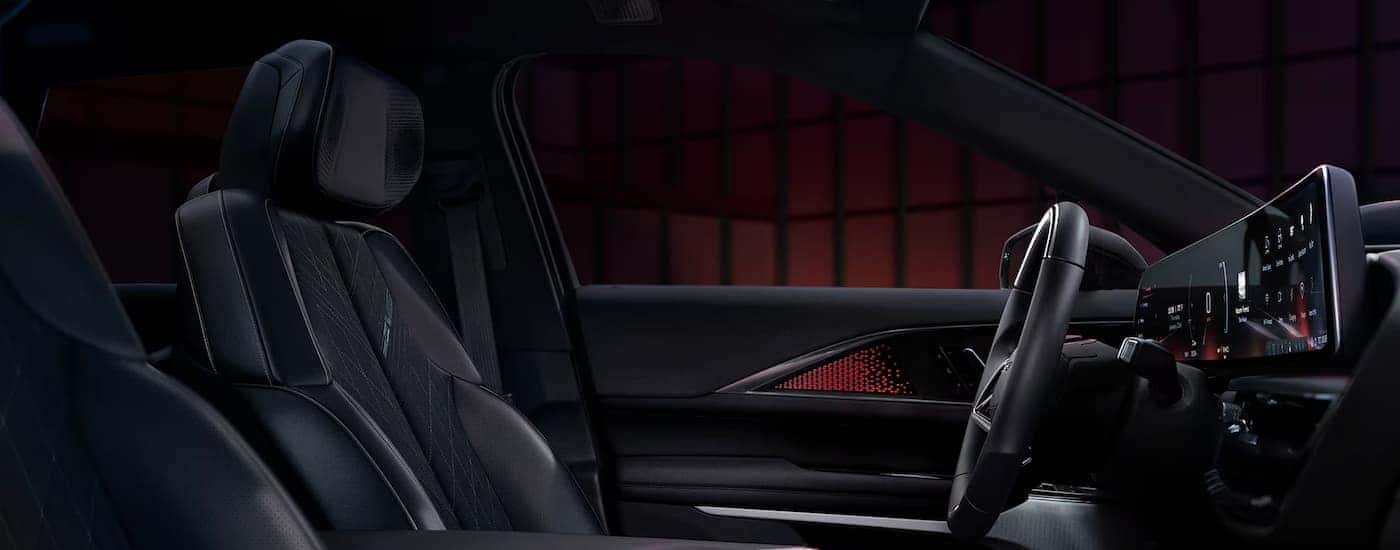 Black seating and dashboard inside a 2026 Cadillac LYRIQ