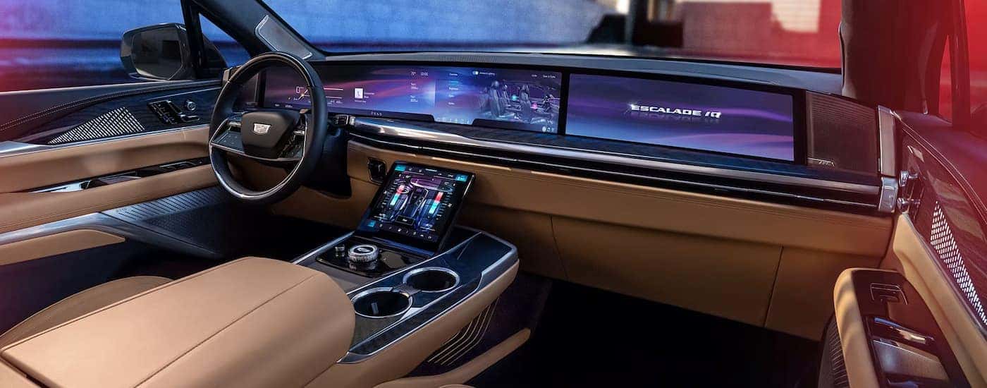 Infotainment and digital gauge cluster on a 2026 Cadillac Escalade IQ