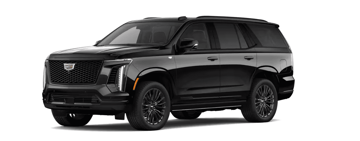 Left leaning black 2026 Cadillac Escalade
