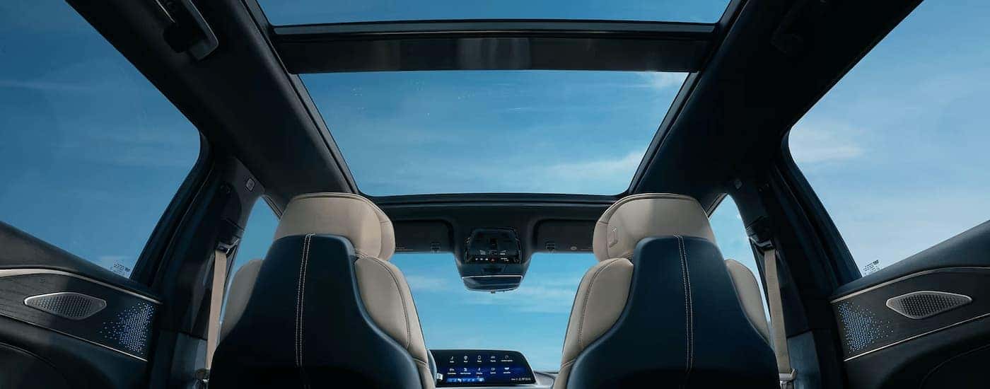 Sunroof and front seats in a 2026 Cadillac LYRIQ