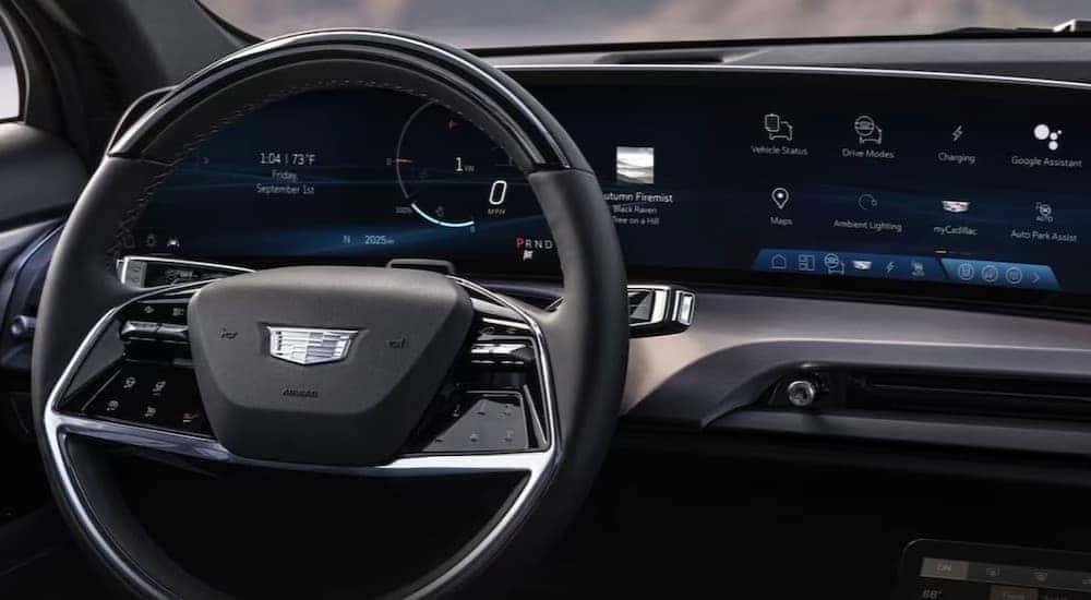Black dash in a 2026 Cadillac VISTIQ.