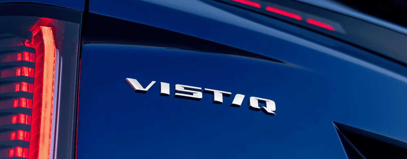 Blue 2026 Cadillac VISTIQ rear badging