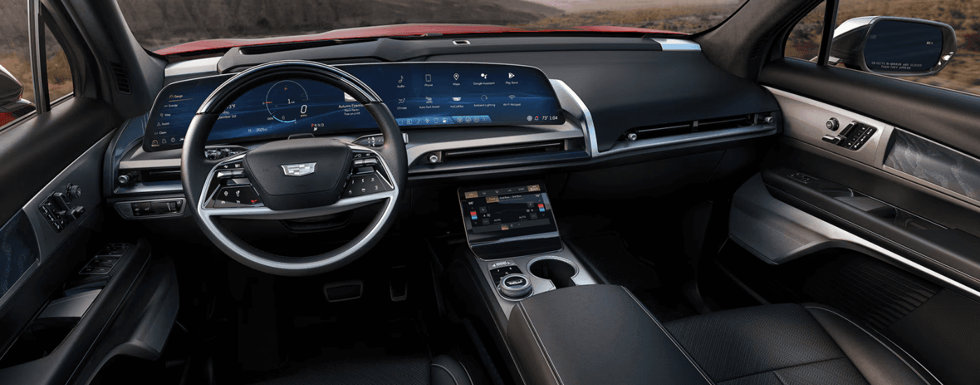 Black interior of a 2026 Cadillac VISTIQ