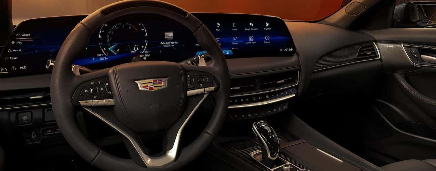 Black dash in a 2026 Cadillac CT5.