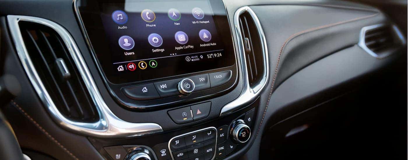 A close up of the infotainment screen on a 2023 Chevy Equinox is shown.