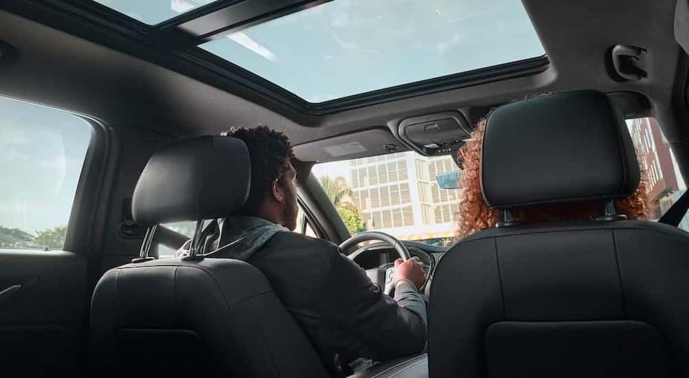 The black interior in a 2025 Chevy Blazer.
