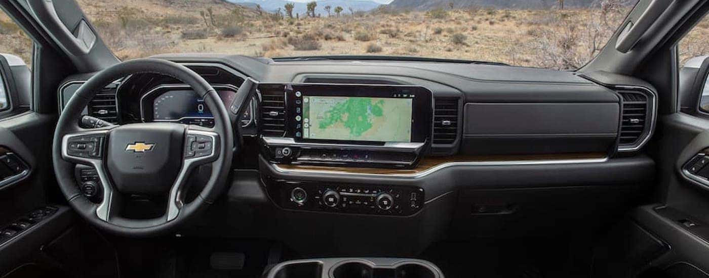 The interior of a 2022 Chevy Silverado 1500 for sale in Atlanta.