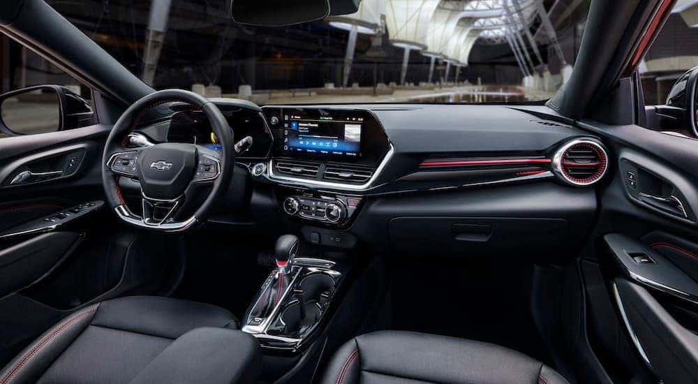 The black interior in a 2024 Chevy Trax