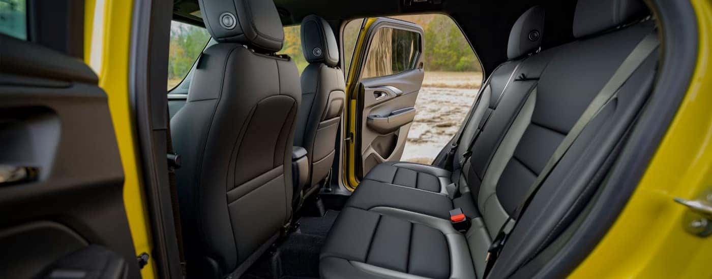 The gray interior rear seating in a 2025 Chevy Trailblazer.