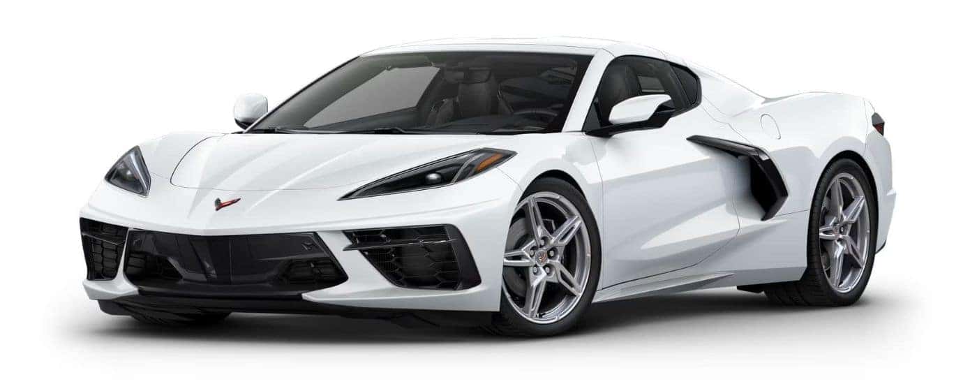 A white 2024 Chevy Corvette Stingray 3LT angled left.