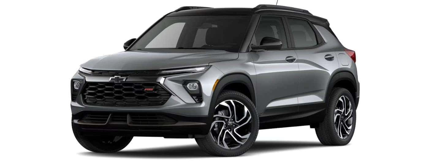 A silver 2024 Chevy Trailblazer RS is angled left.