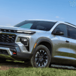 Silver 2026 Chevy Traverse Z71 parked on a hill