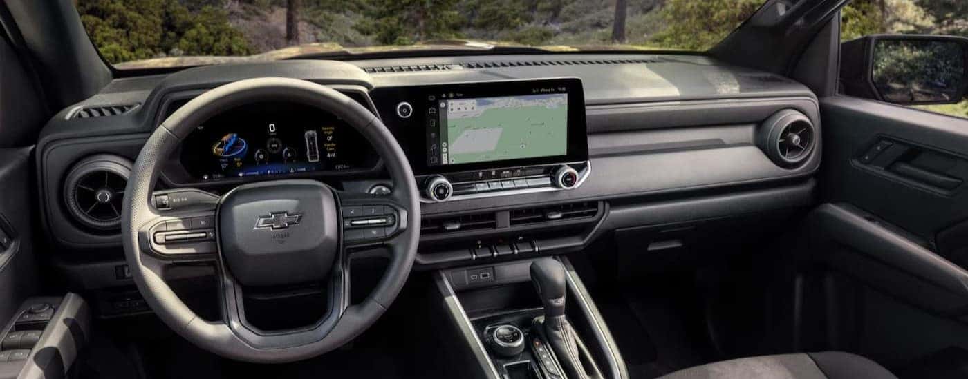 The black dash in a 2026 Chevy Colorado.