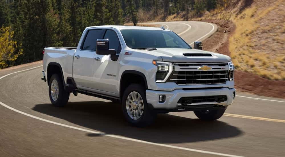 A white 2026 Chevy Silverado 2500 from the front.