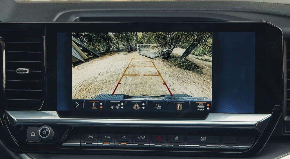 Infotainment display on a 2026 Chevy Silverado 1500 with 14 different camera views.