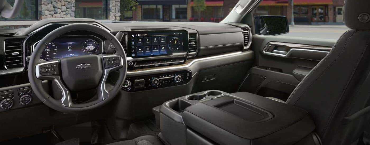 Black Interior view of a 2026 Chevy Silverado 1500.