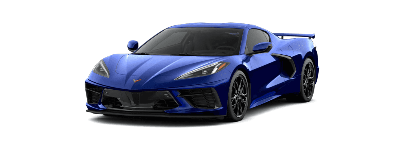 A blue 2027 Corvette Grand Sport model
