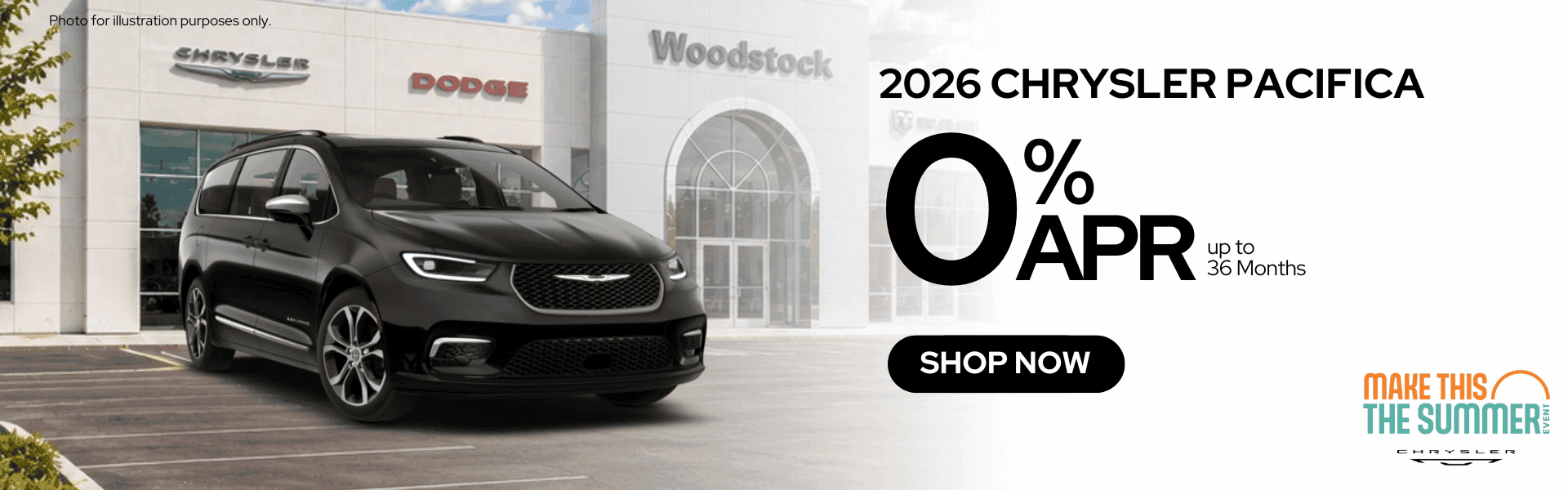 0% APR financing for up to 36 months at $27.78 per $1,000 financed available on new 2026 Chrysler Pacifica