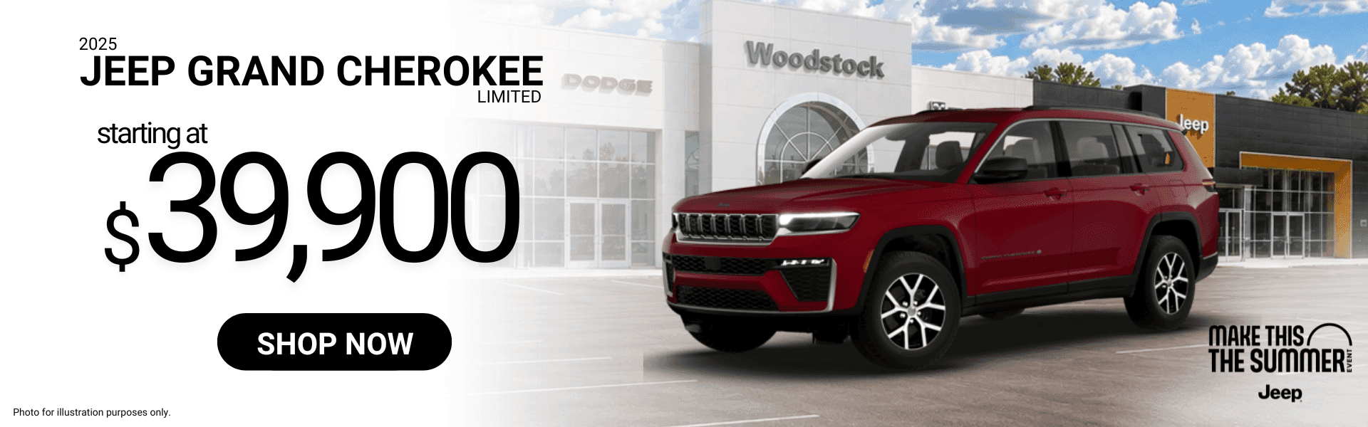 Alt Text: Starting price of $39,900 available on new 2025 Jeep Grand Cherokee Limited models.