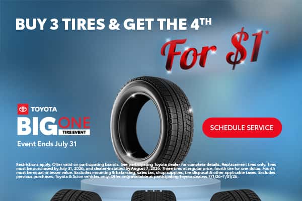 Buy 3 Tires Get The 4th For $1