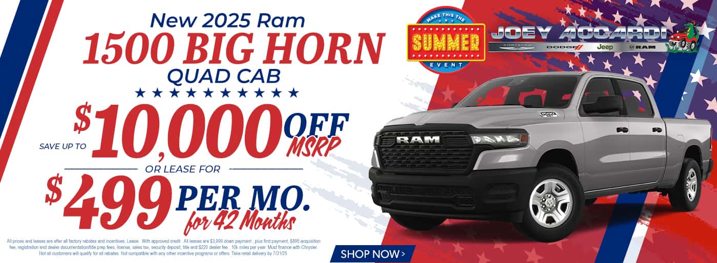 2025 Ram 1500 Big Horn Quad Up to $10,000 Off or Lease: $499 + Tax | 42 months