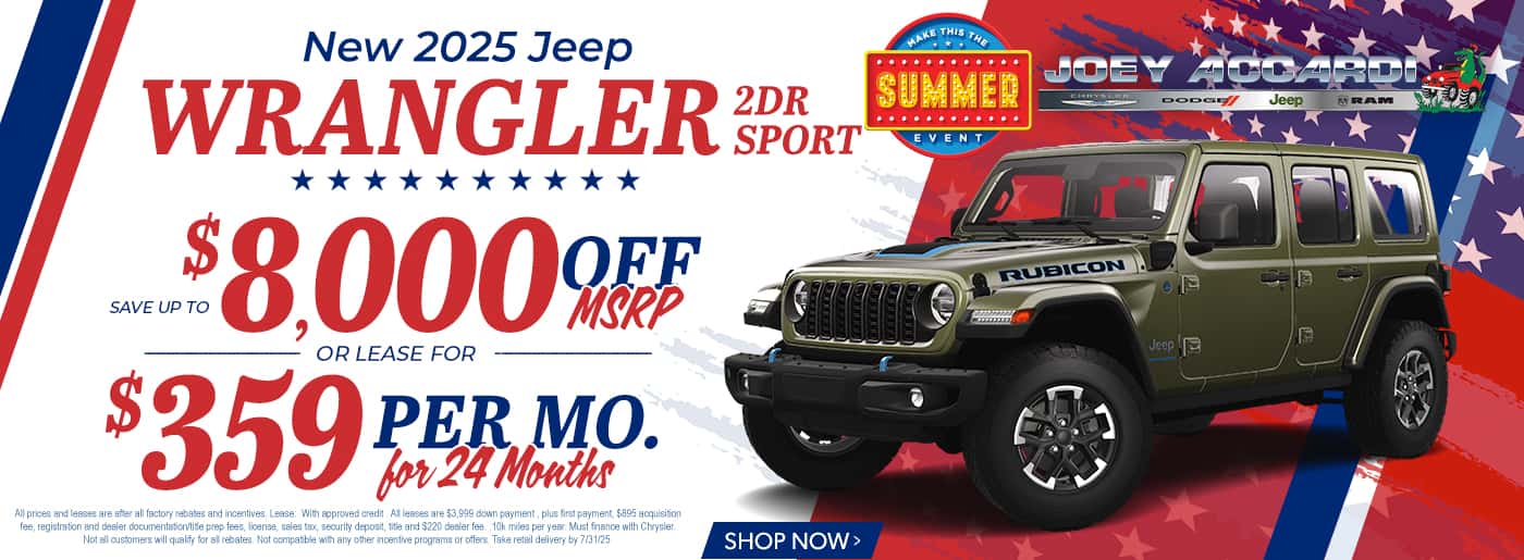 2025 Jeep Wrangler 2 Dr Sport Up to $8,000 Off or Lease $359 + Tax | 24 month