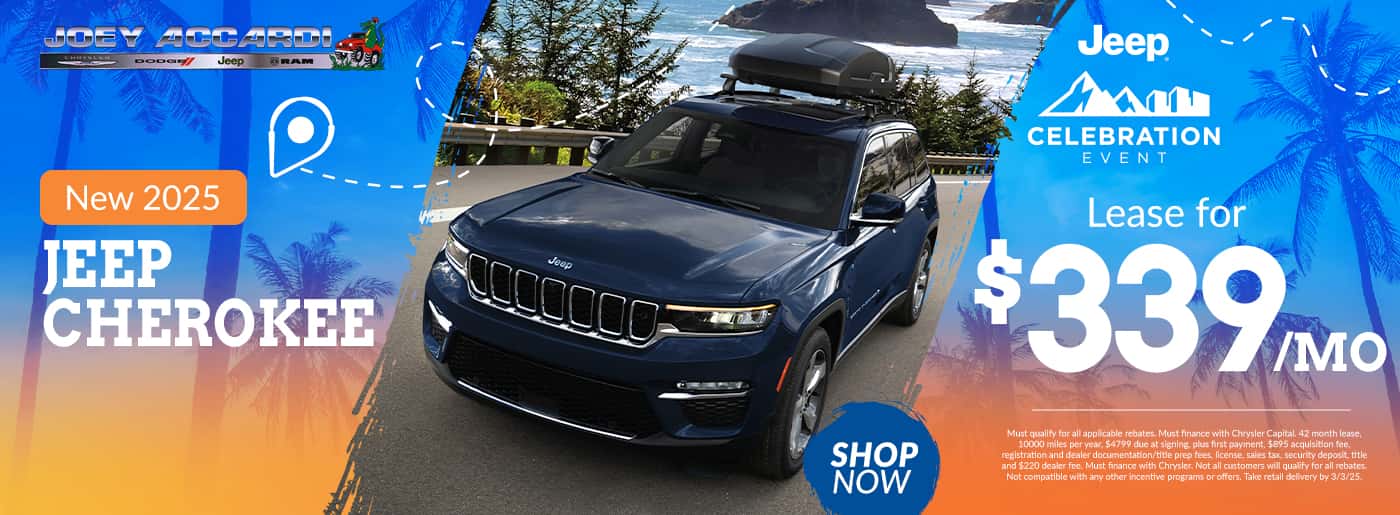 2025 Jeep Cherokee Lease for $339 per month for 42 months $4799 due 10k miles