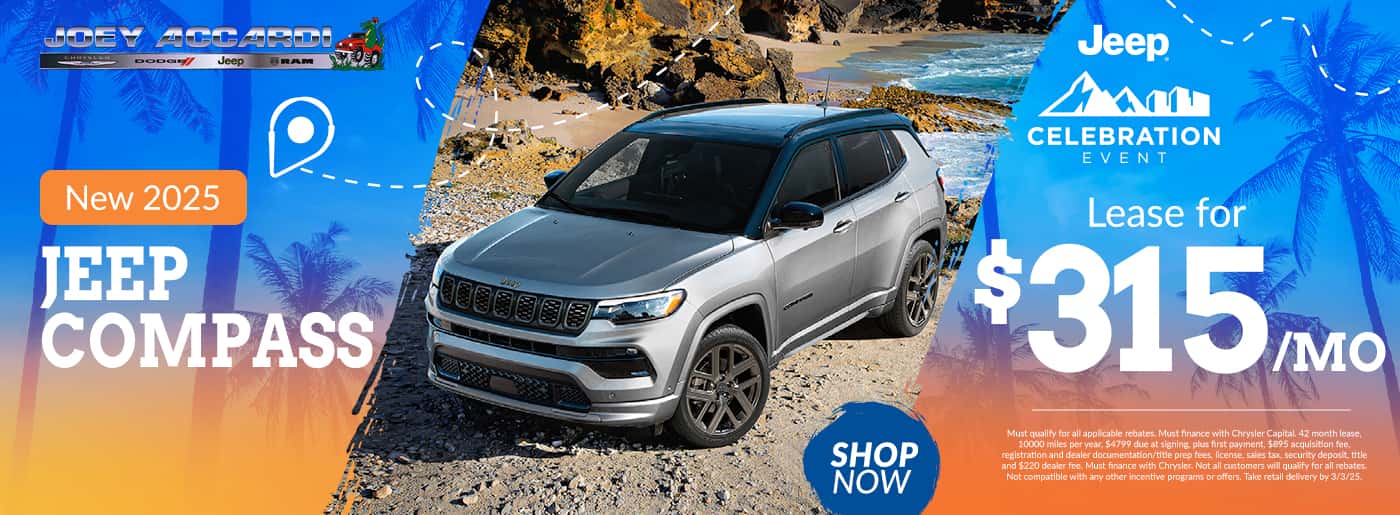 2025 Jeep Compass Lease for $315 per month plus taxes and fees - 42 months $4799 due 10k miles