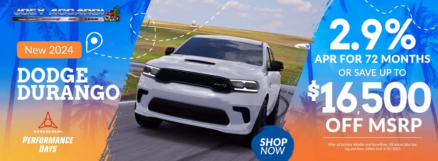 2024 Dodge Durango 2.90% APR for 72 months or save up to $16,500 off MSRP