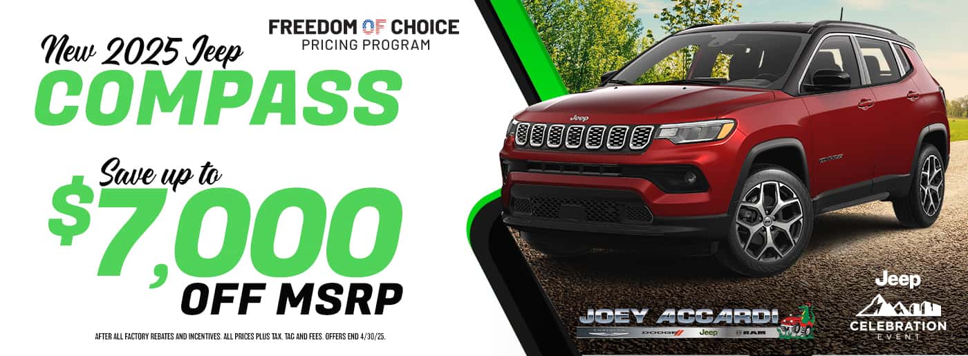 2025 Jeep COMPASS up to $7000 off MSRP