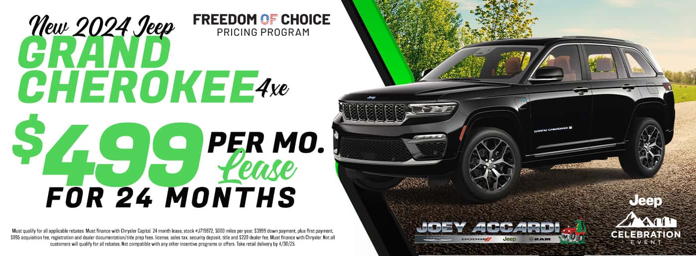 2024 Jeep Grand Cherokee 4xe Lease special $499 per month for 24 months