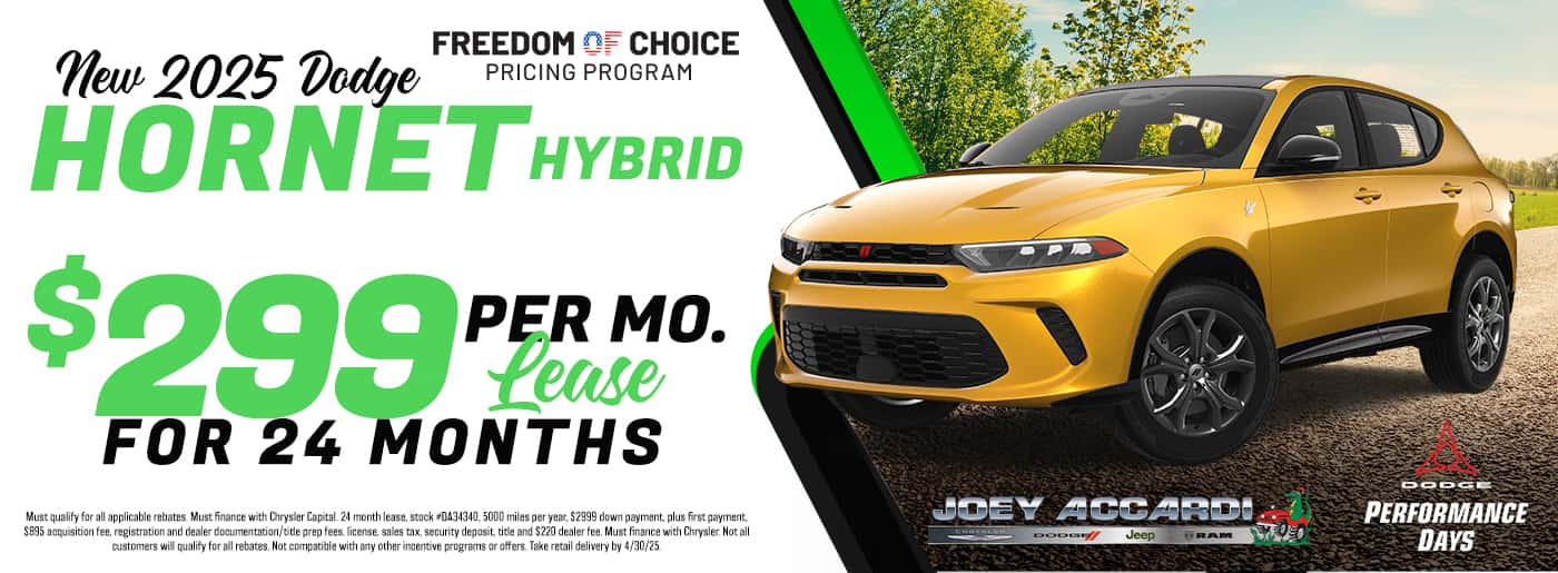 2024 Dodge Hornet Hybrid Lease special $299 per month for 24 month