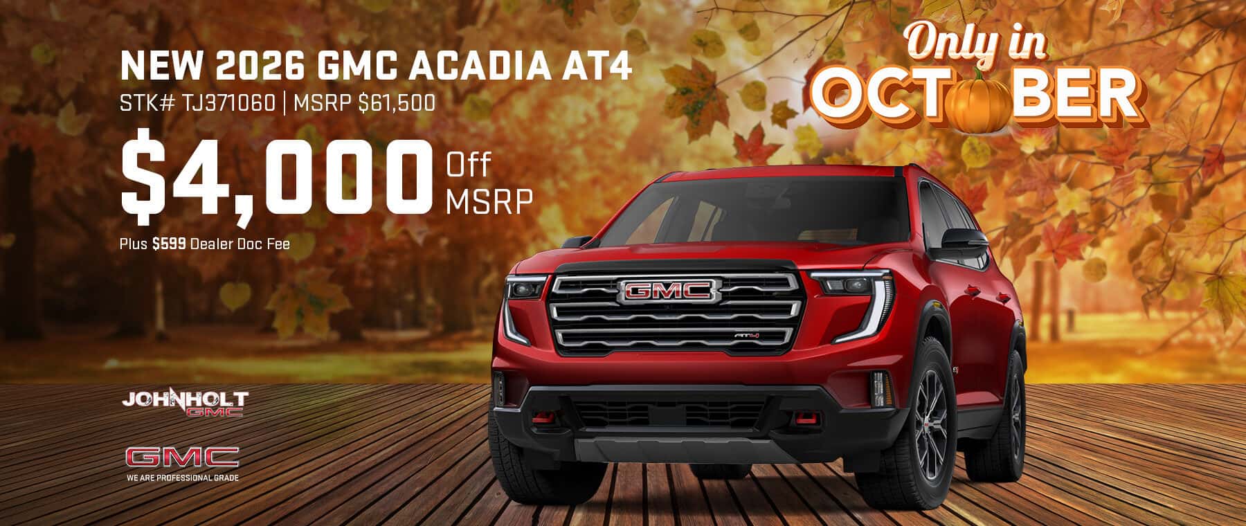 Save on a New 2026 GMC Acadia AT4