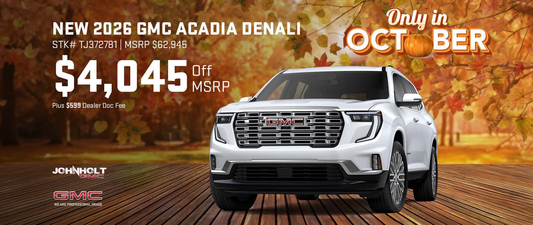 Save on a New 2026 GMC Acadia Denali
