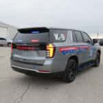 Marked Chevrolet Tahoe PPV patrol vehicle with law enforcement lighting