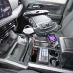 Police-ready interior of Chevrolet Tahoe PPV with equipment console