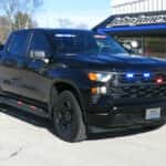 Front view of 2025 Chevrolet Silverado with police packagerado with law enforcement upfit