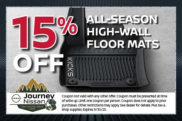 15% Off Floor Mats | Journey Nissan
