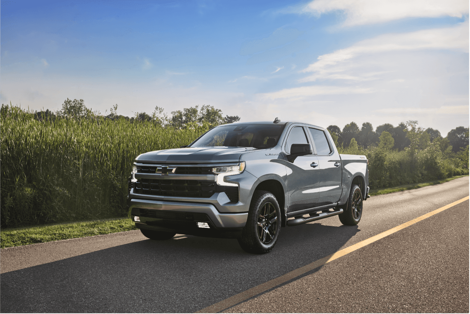 Chevrolet Silverado driving on the road