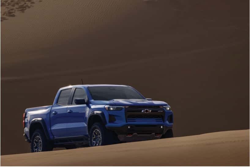 Chevy Colorado on a gravel pullout