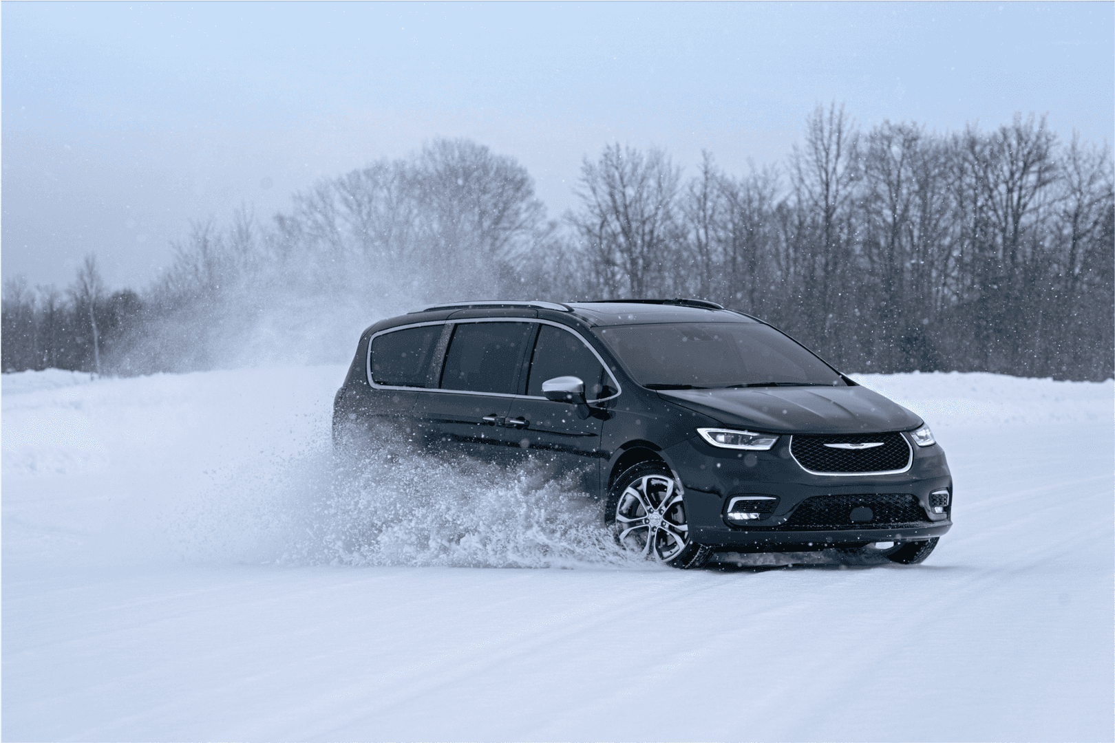 Pacifica AWD heading up a snowy road